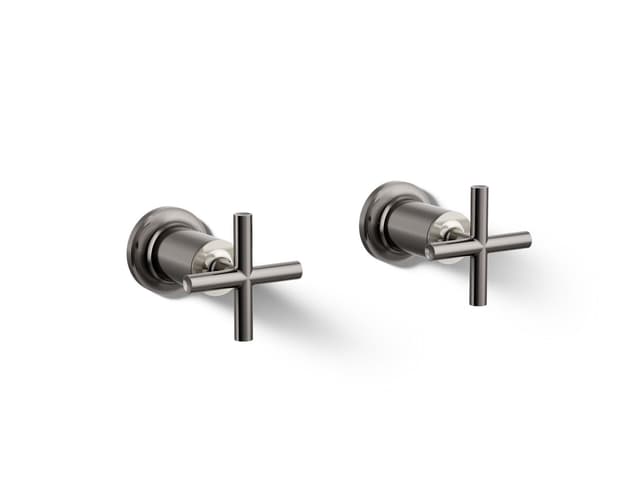 Kohler Purist Deck- or wall-mount bath faucet handle trim with cross design - Vibrant Titanium
