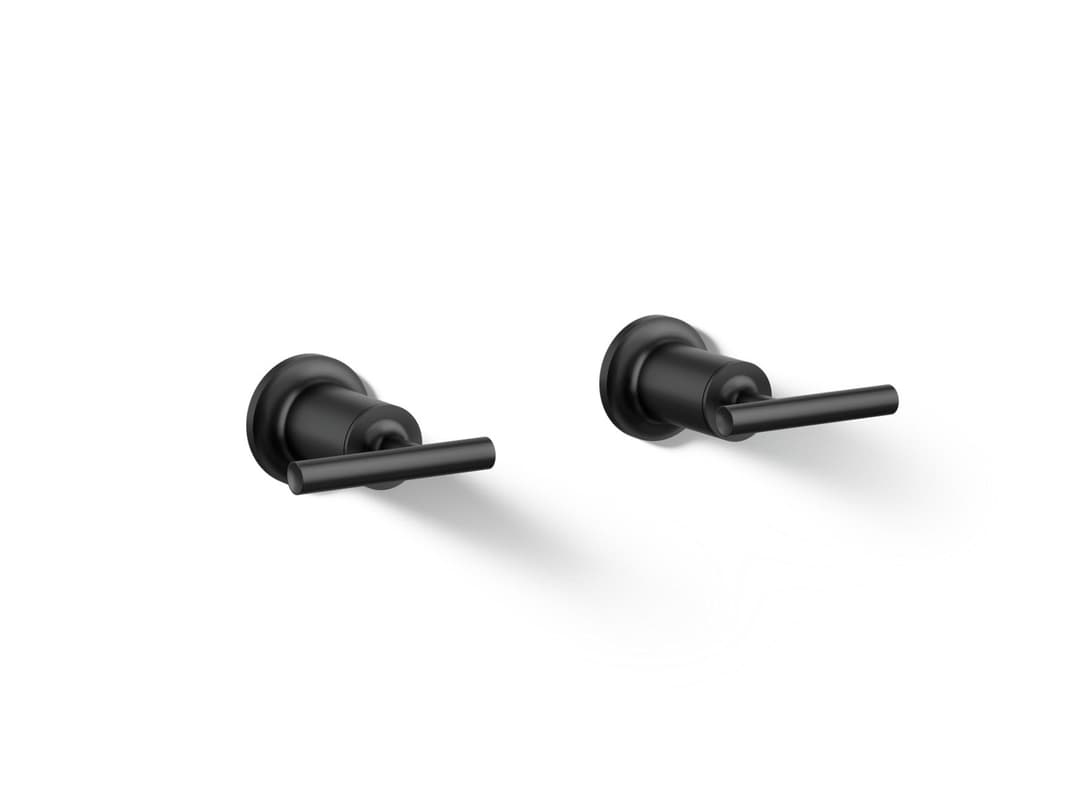 Kohler Purist Deck- or wall-mount bath faucet handle trim with lever design - Matte Black by Kohler