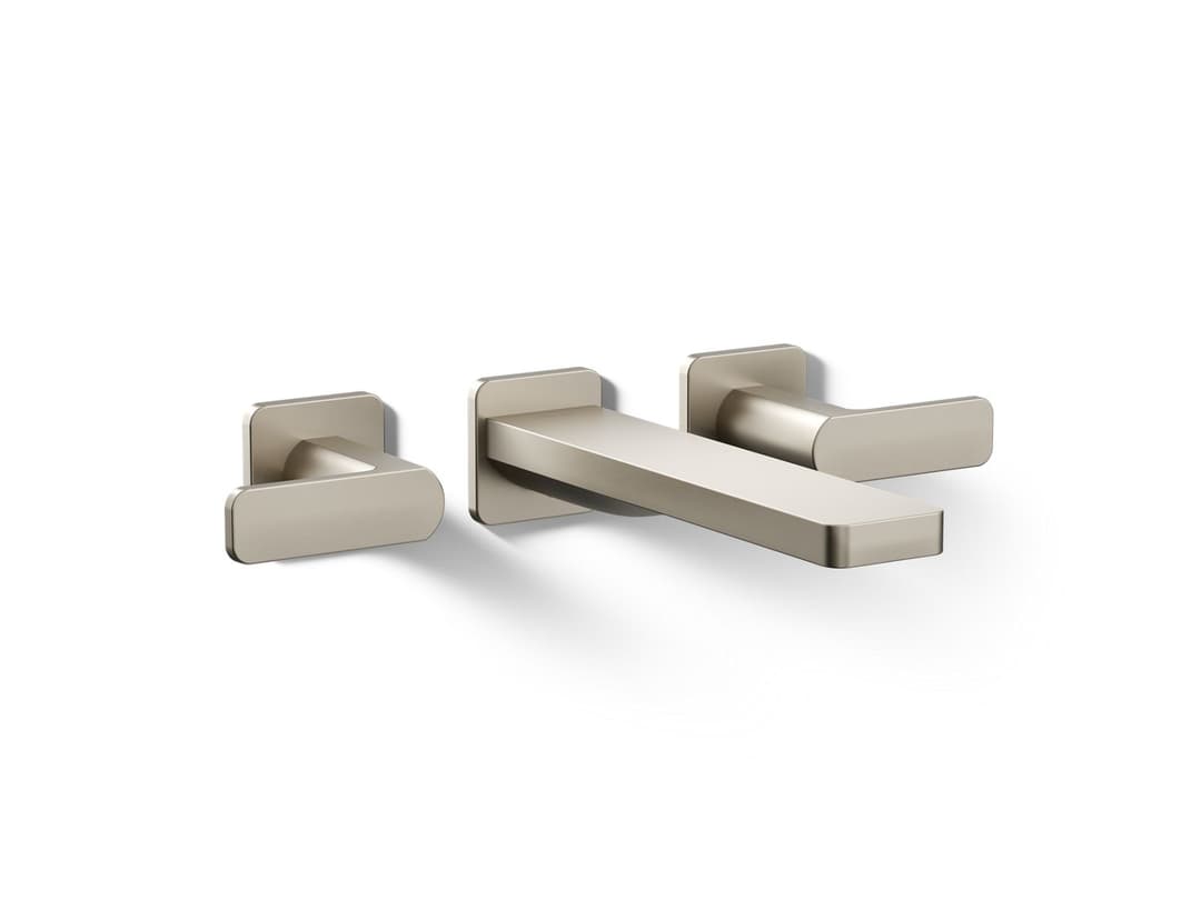 Kohler Parallel Wall-mount bath faucet trim - Vibrant Brushed Nickel by Kohler