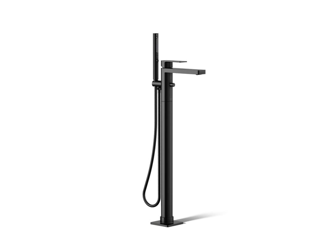 Kohler Parallel Floor-mount bath filler trim with handshower - Matte Black by Kohler