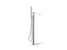 Kohler Parallel Floor-mount bath filler trim with handshower - Polished Chrome - image 1
