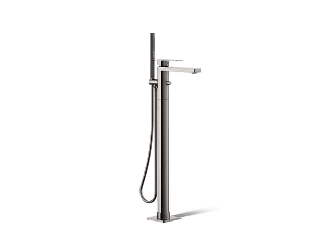 Kohler Parallel Floor-mount bath filler trim with handshower - Vibrant Titanium