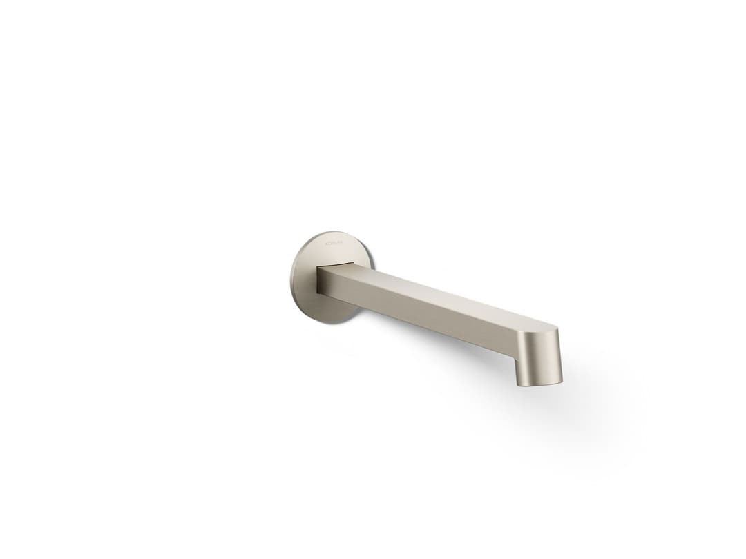 Kohler Components Wall-mount bathroom sink faucet spout with Row design, 1.2 gpm - Vibrant Brushed Nickel by Kohler