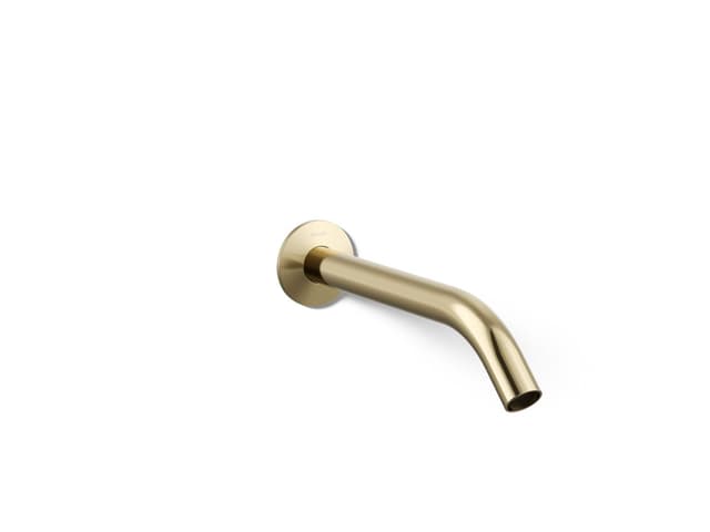 Kohler Components Wall-mount bathroom sink faucet spout with Tube design, 1.2 gpm - Vibrant French Gold