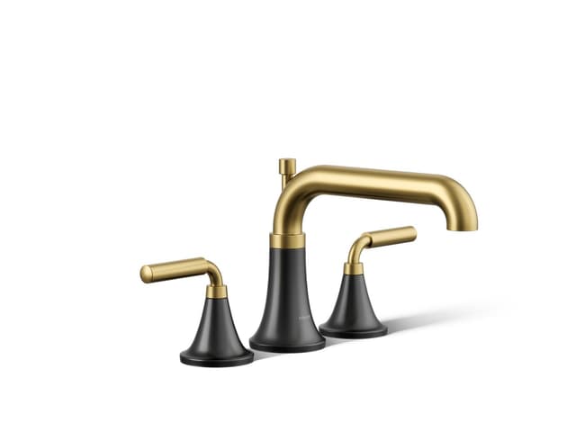 Kohler ToneE Deck-mount bath faucet trim with diverter - Matte Black With Brushed Moderne Brass