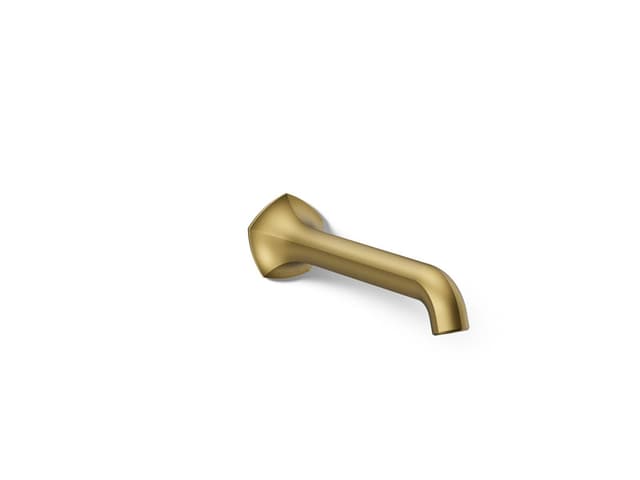 Kohler Occasion Wall-mount bathroom sink faucet spout with Straight design, 1.2 gpm - Vibrant Brushed Moderne Brass