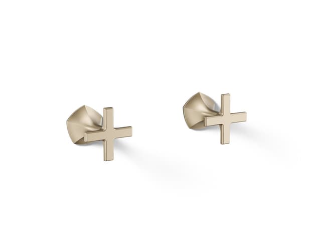 Kohler Occasion Wall-mount bathroom sink faucet Cross handle trim, 1.2 gpm - Vibrant Brushed Bronze