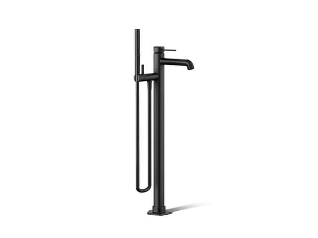 Kohler Occasion Floor-mount bath filler trim with handshower - Matte Black