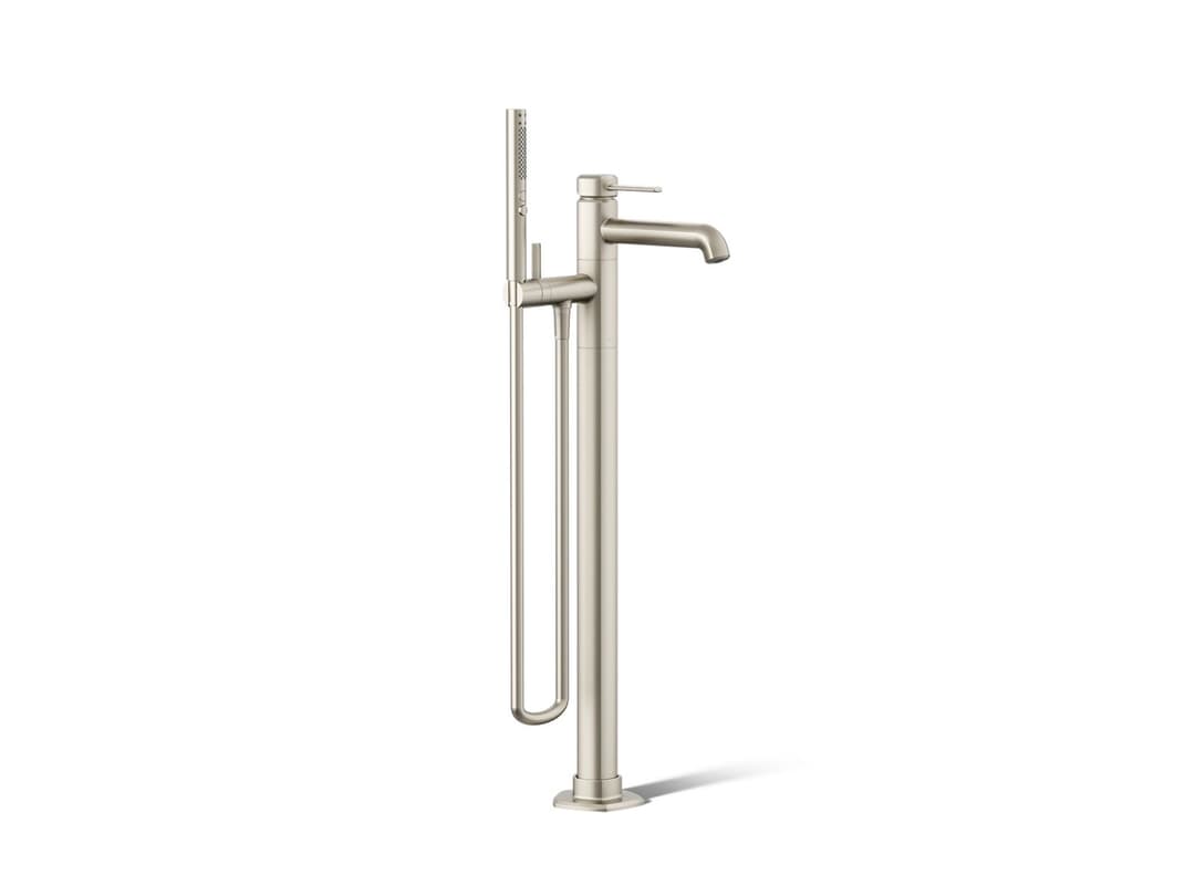 Kohler Occasion Floor-mount bath filler trim with handshower - Vibrant Brushed Nickel by Kohler