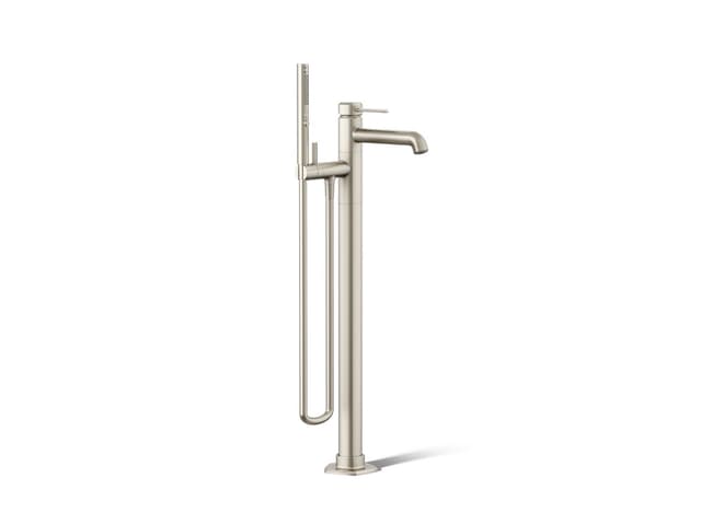 Kohler Occasion Floor-mount bath filler trim with handshower - Vibrant Brushed Nickel