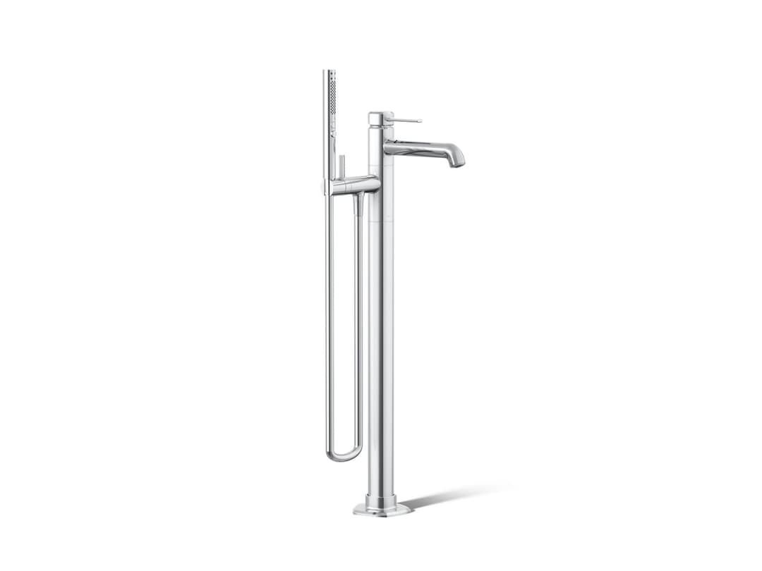Kohler Occasion Floor-mount bath filler trim with handshower - Polished Chrome by Kohler