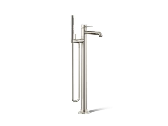 Kohler Occasion Floor-mount bath filler trim with handshower - Vibrant Polished Nickel