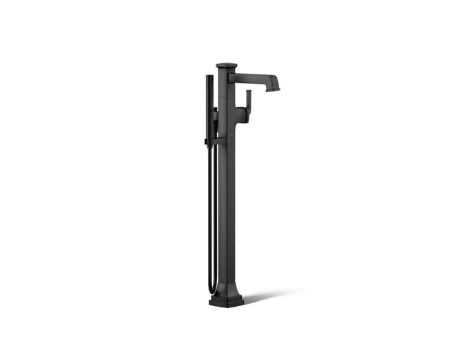 Kohler Riff Floor-mount bath filler trim with handshower - Matte Black