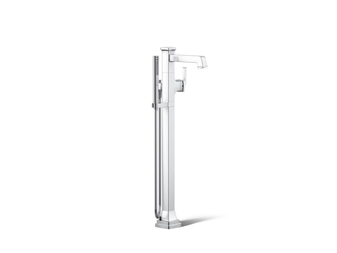 Kohler Riff Floor-mount bath filler trim with handshower - Polished Chrome by Kohler