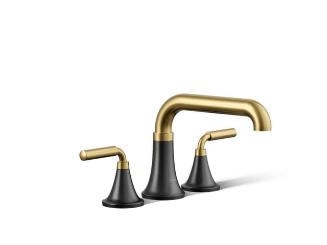 Kohler ToneE Deck-mount bath faucet trim - Matte Black With Brushed Moderne Brass