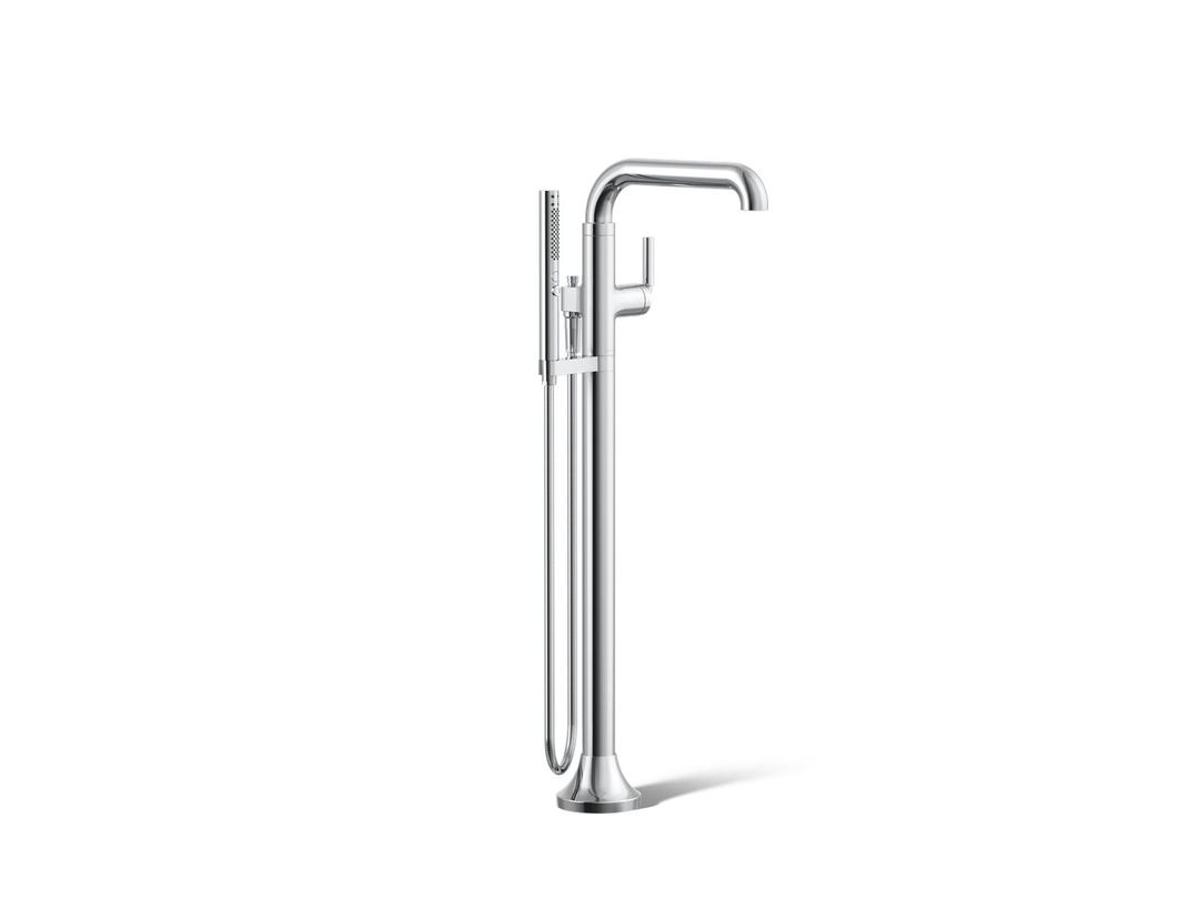 Kohler ToneE Floor-mount bath filler trim with handshower - Polished Chrome by Kohler