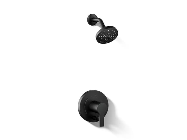 Kohler Elate Rite-Temp Shower Trim Kit With Push-Button Diverter 2.5 GPM - Matte Black