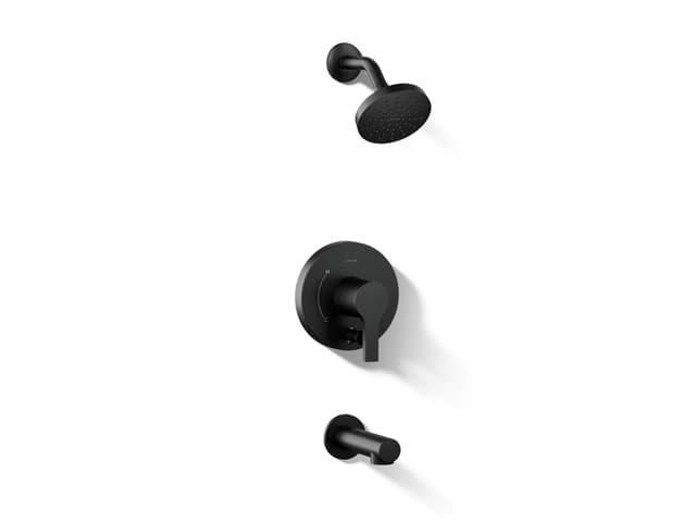 Kohler Elate Rite-Temp Bath And Shower Trim Kit With Push-Button Diverter 1.5 GPM - Matte Black