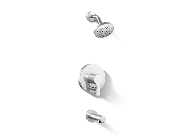 Kohler Elate Rite-Temp Bath And Shower Trim Kit With Push-Button Diverter 1.5 GPM - Polished Chrome