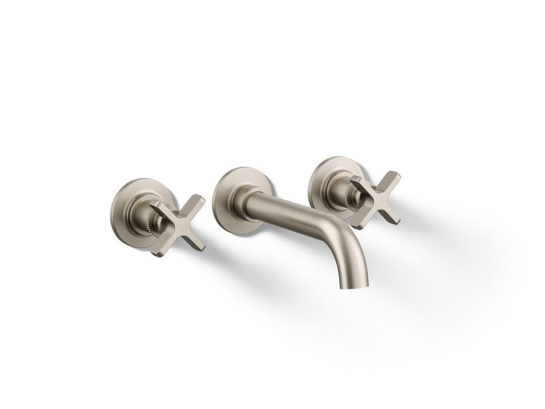 Kohler CastiaE by Studio McGee Wall-mount bathroom sink faucet trim, 1.2 gpm - Vibrant Brushed Nickel by Kohler