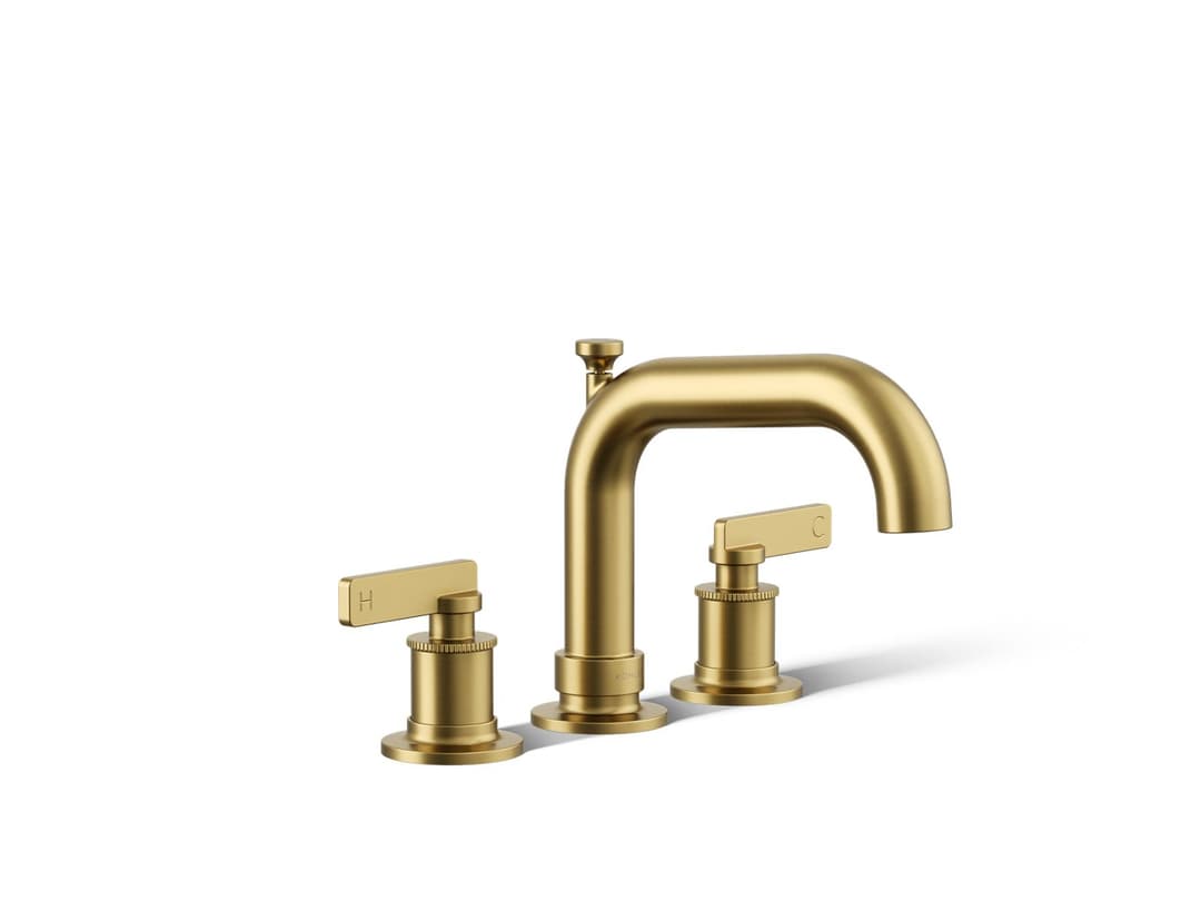 Kohler CastiaE by Studio McGee Deck-mount bath faucet trim with diverter - Vibrant Brushed Moderne Brass by Kohler