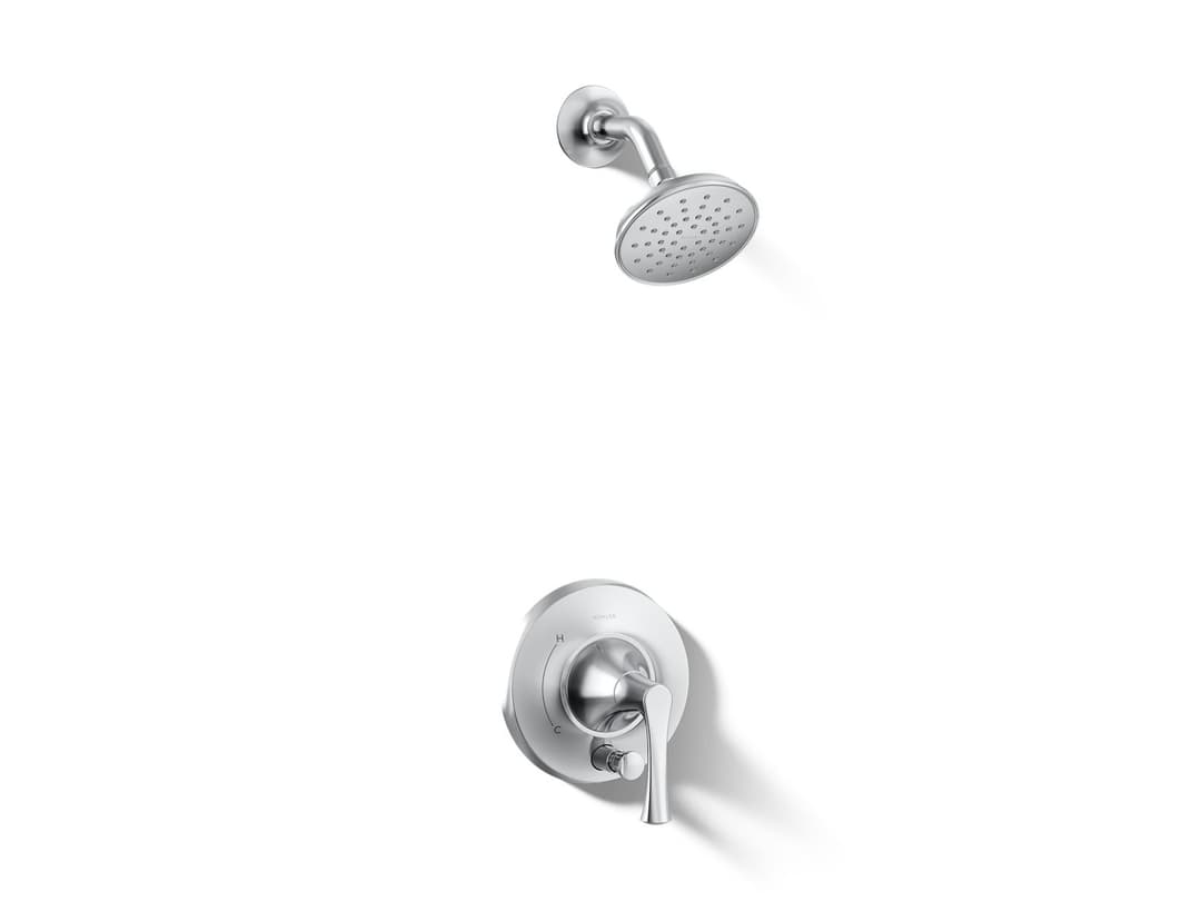 Kohler BuckleyE Rite-Temp shower trim kit with push-button diverter, 2.5 gpm - Polished Chrome by Kohler