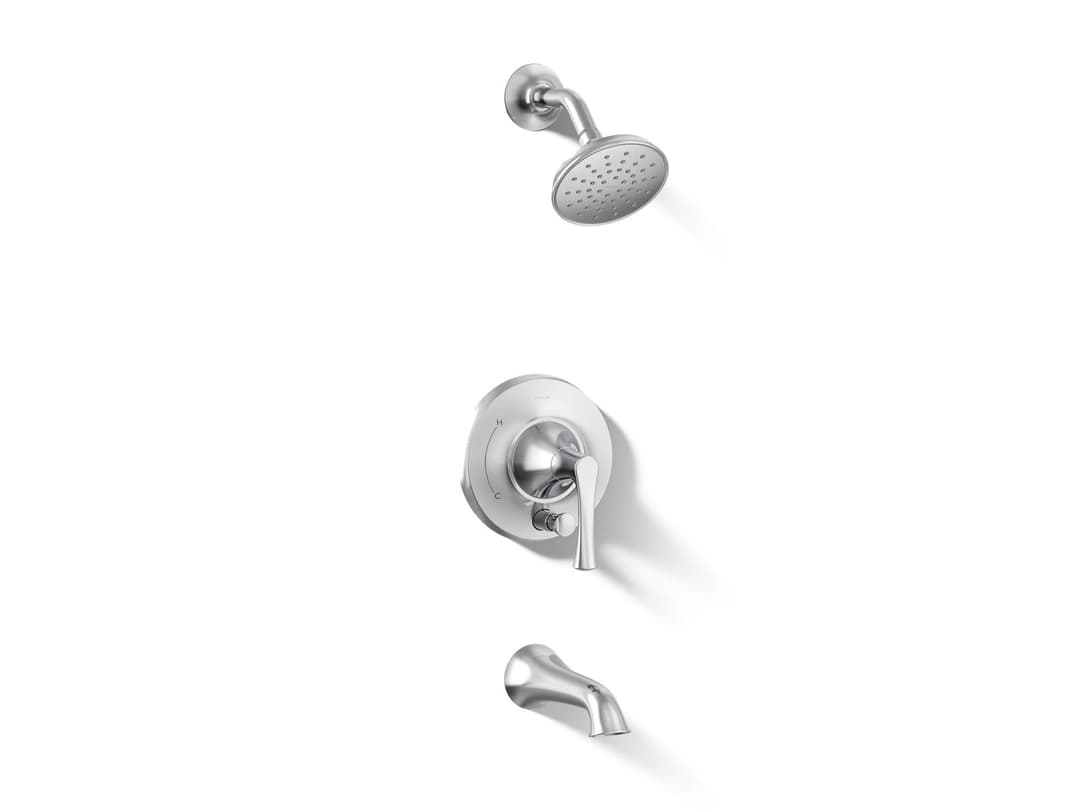 Kohler BuckleyE Rite-Temp bath and shower trim kit with push-button diverter, 2.5 gpm - Polished Chrome by Kohler
