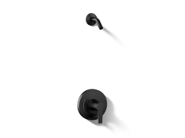 Kohler Pitch Rite-Temp shower trim kit with push-button diverter, less showerhead - Matte Black