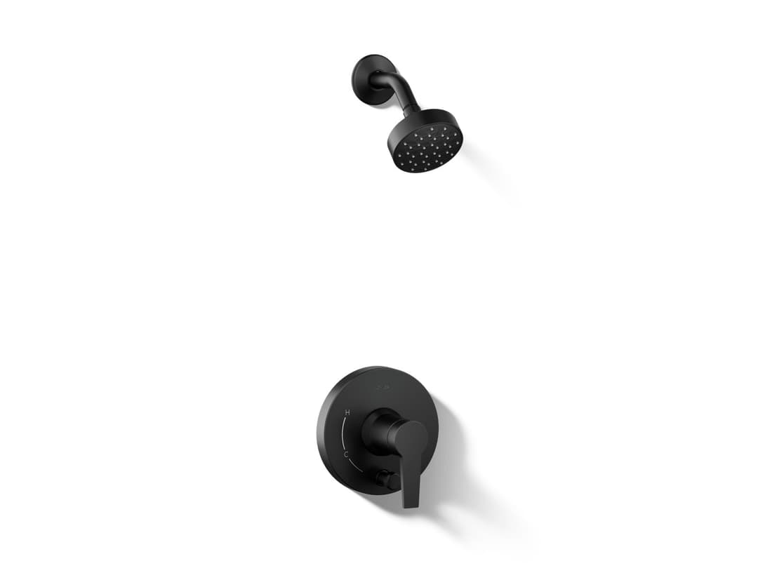 Kohler Pitch Rite-Temp shower trim kit with push-button diverter, 2.5 gpm - Matte Black by Kohler