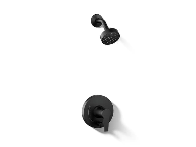 Kohler Pitch Rite-Temp shower trim kit with push-button diverter, 1.75 gpm - Matte Black