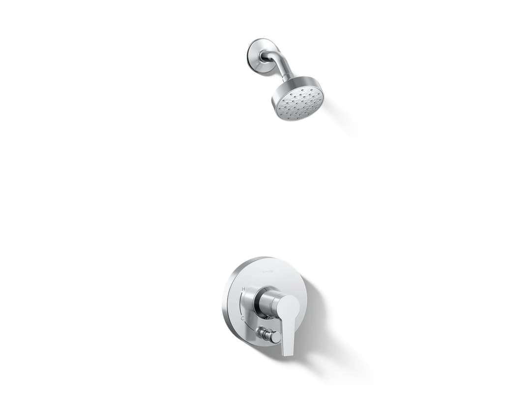 Kohler Pitch Rite-Temp shower trim kit with push-button diverter, 1.75 gpm - Polished Chrome by Kohler