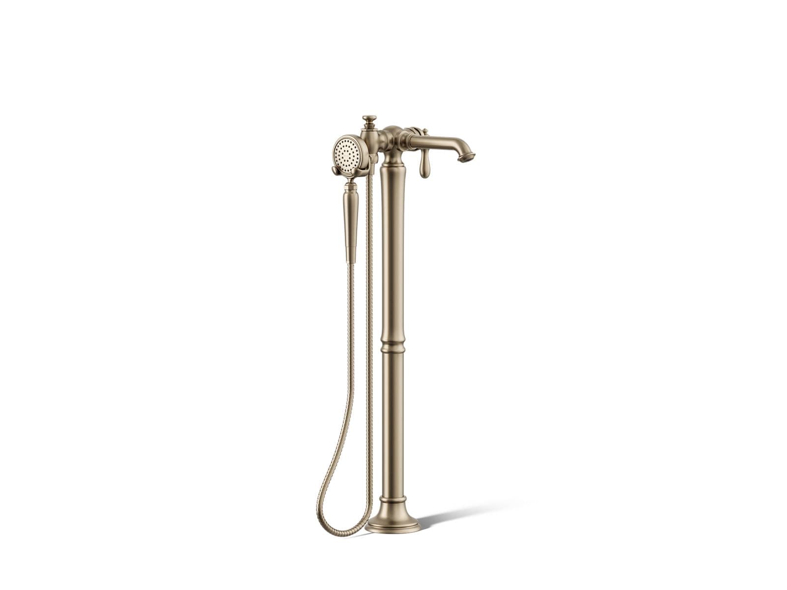 Kohler Artifacts Floor-mount bath filler trim with handshower - Vibrant Brushed Bronze by Kohler