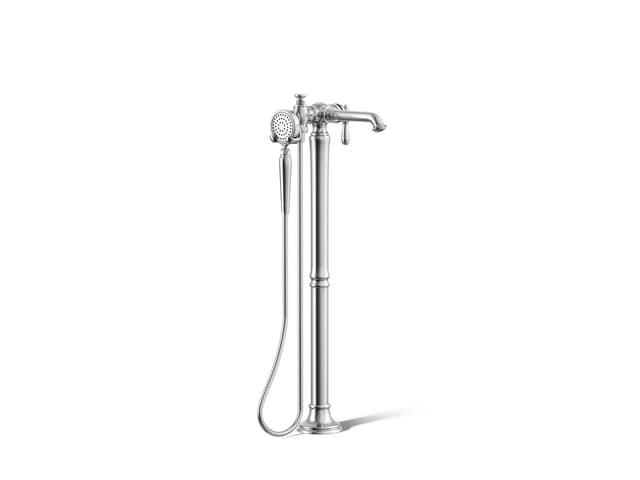 Kohler Artifacts Floor-mount bath filler trim with handshower - Polished Chrome