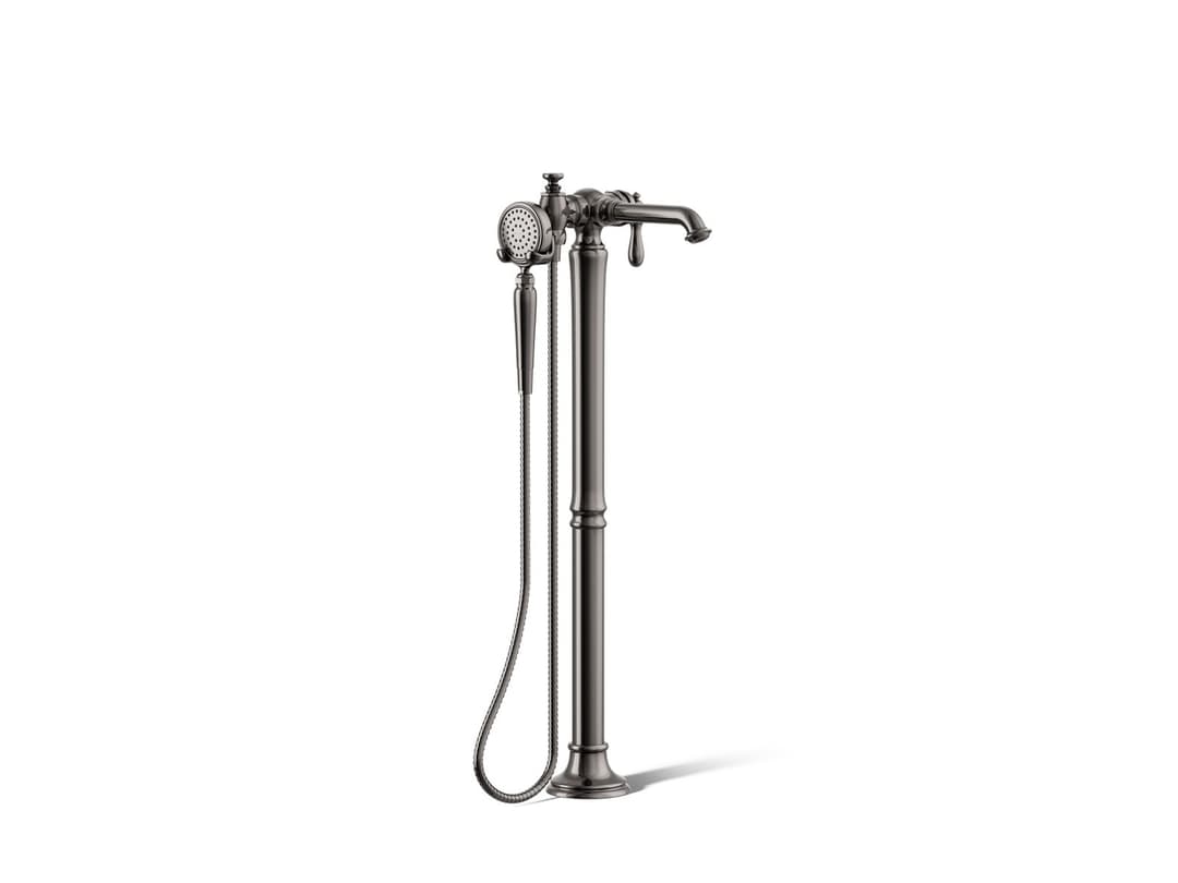 Kohler Artifacts Floor-mount bath filler trim with handshower - Vibrant Titanium by Kohler