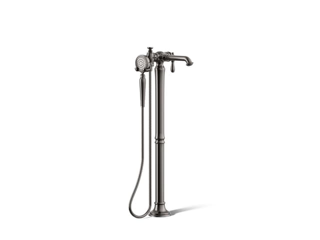 Kohler Artifacts Floor-mount bath filler trim with handshower - Vibrant Titanium