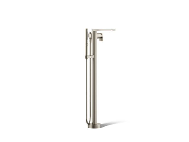 Kohler Composed Floor-mount bath filler trim with handshower - Vibrant Brushed Nickel
