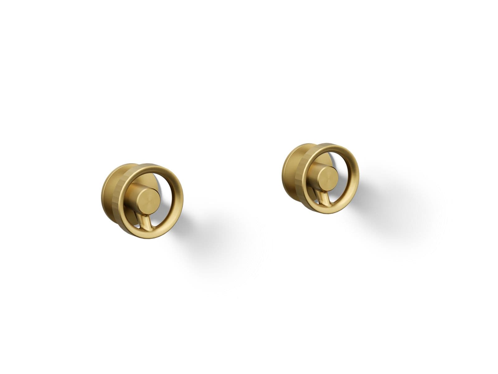 Kohler Components Wall-mount bathroom sink faucet Industrial handle trim - Vibrant Brushed Moderne Brass by Kohler