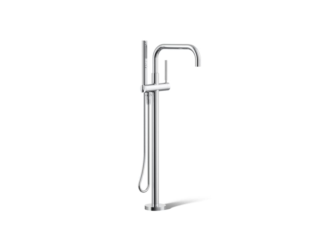 Kohler Purist Floor-mount bath filler trim with handshower - Polished Chrome by Kohler