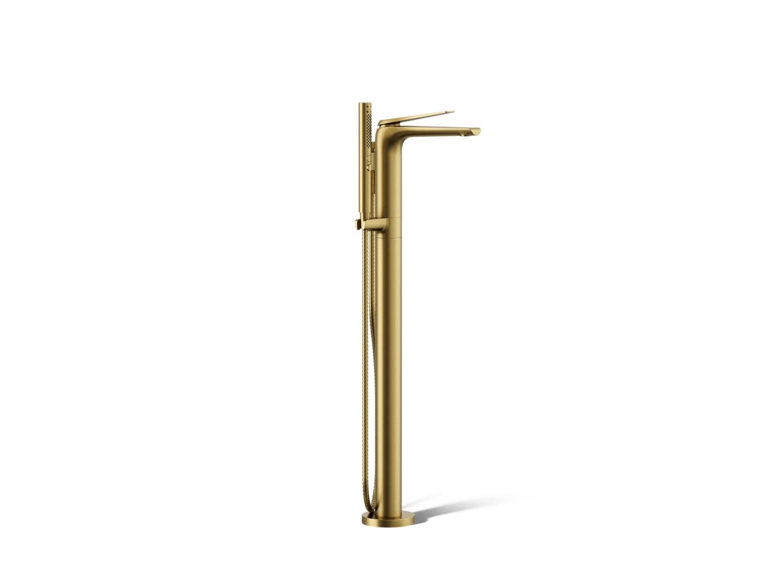 Kohler Avid Floor-mount bath filler trim - Vibrant Brushed Moderne Brass by Kohler