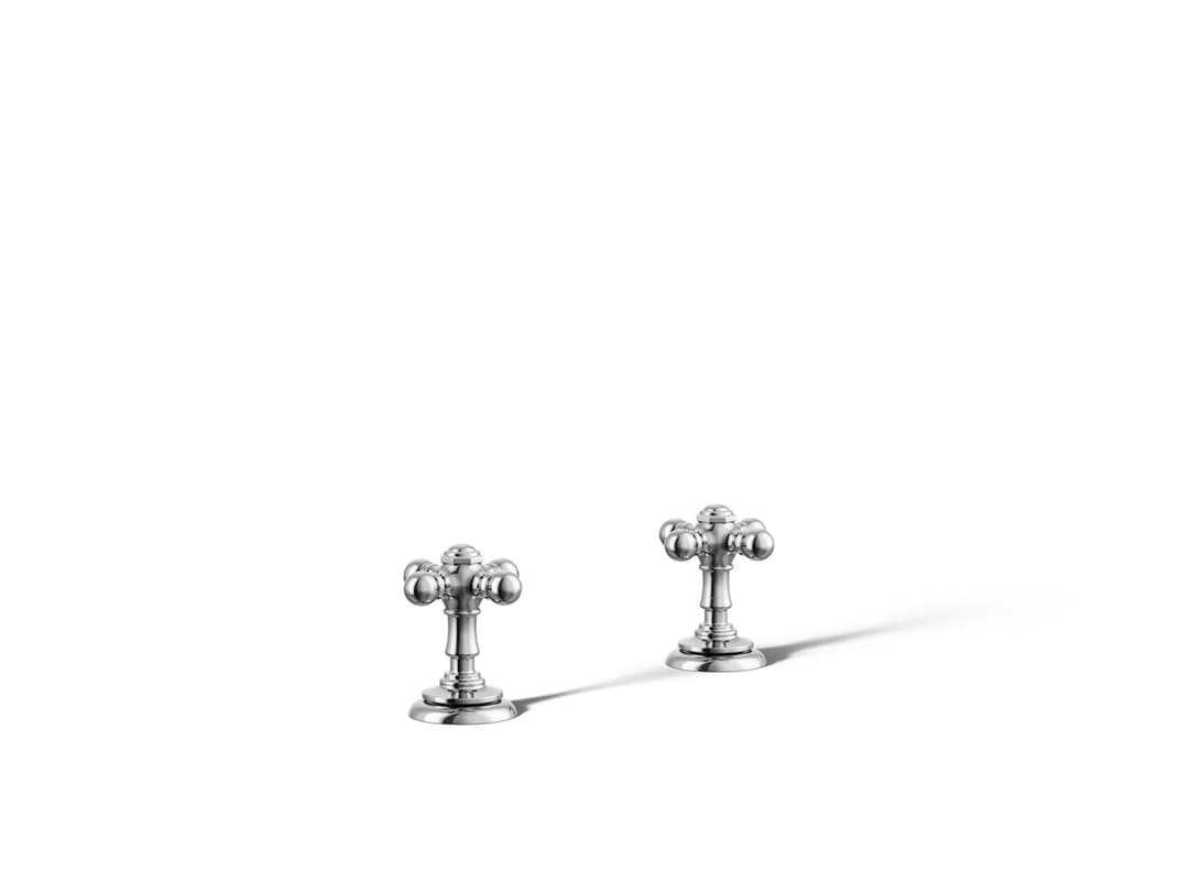 Kohler Artifacts Deck-mount bath faucet handle trim with Cross design - Polished Chrome by Kohler