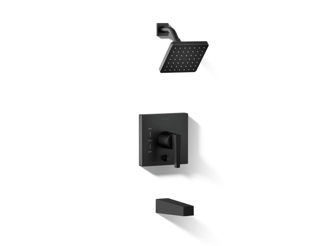Kohler Honesty Rite-Temp bath and shower trim kit with push-button diverter, 2.5 gpm - Matte Black by Kohler