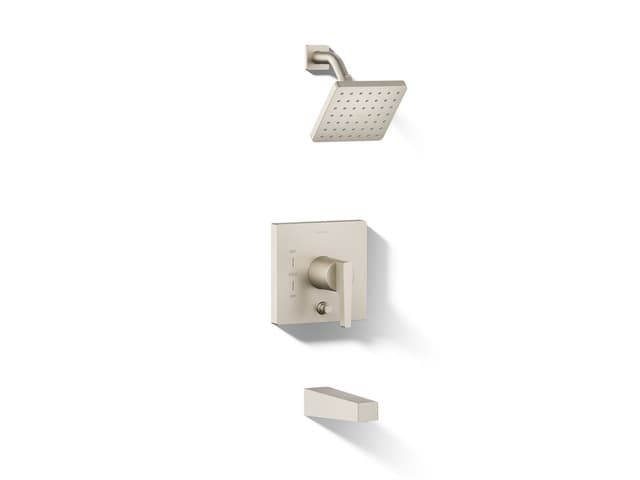 Kohler Honesty Rite-Temp bath and shower trim kit with push-button diverter, 1.75 gpm - Vibrant Brushed Nickel