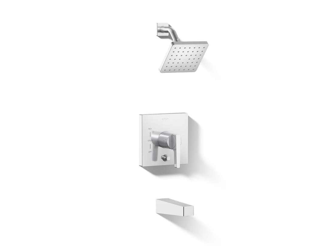 Kohler Honesty Rite-Temp bath and shower trim kit with push-button diverter, 2.5 gpm - Polished Chrome by Kohler