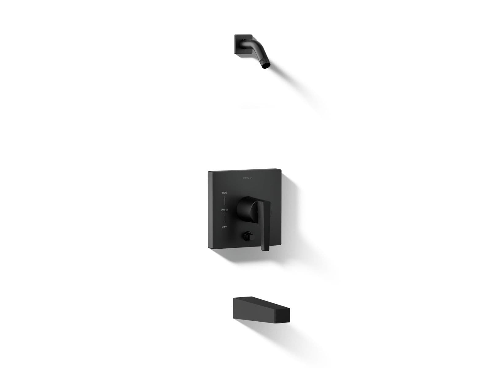 Kohler Honesty Rite-Temp bath and shower trim kit with push-button diverter, without showerhead - Matte Black by Kohler