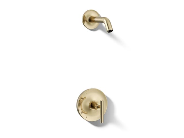 Kohler Purist Rite-Temp shower trim kit with lever handle, without showerhead - Vibrant French Gold