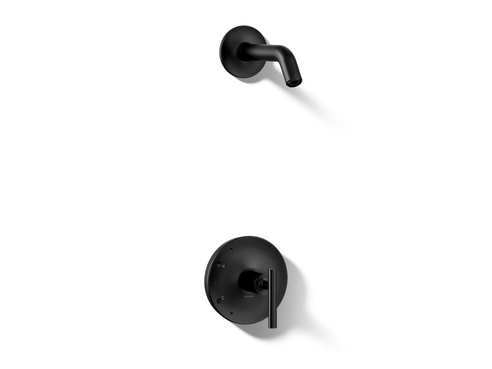 Kohler Purist Rite-Temp shower trim kit with lever handle, without showerhead - Matte Black by Kohler