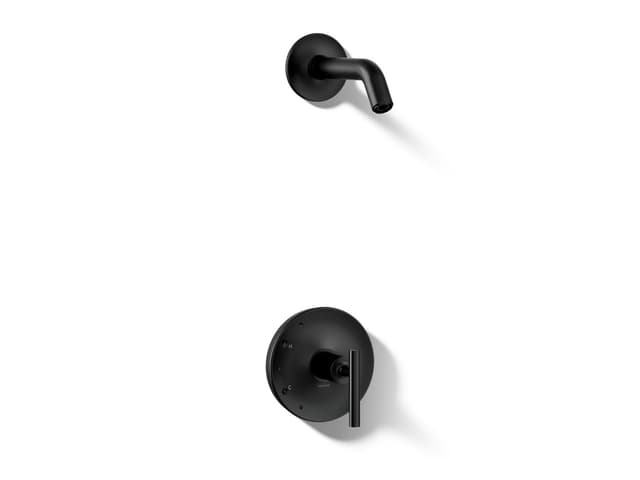 Kohler Purist Rite-Temp shower trim kit with lever handle, without showerhead - Matte Black