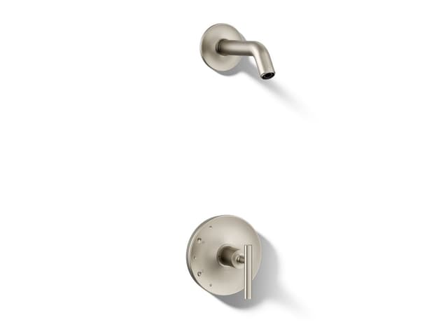 Kohler Purist Rite-Temp shower trim kit with lever handle, without showerhead - Vibrant Brushed Nickel