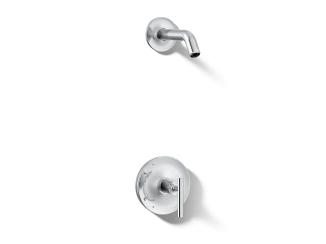 Kohler Purist Rite-Temp shower trim kit with lever handle, without showerhead - Polished Chrome