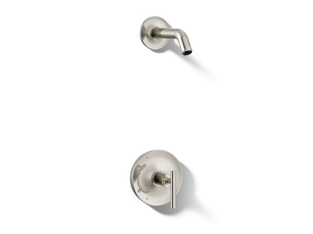 Kohler Purist Rite-Temp shower trim kit with lever handle, without showerhead - Vibrant Polished Nickel